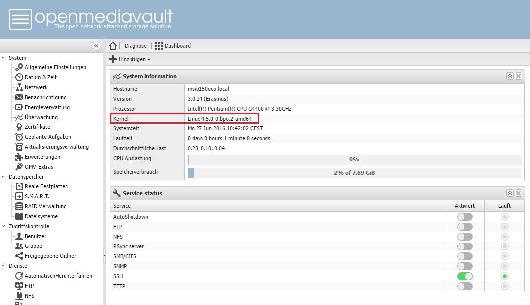OpenMediaVault 3.0.24 Beta - Aktueller Status und Stabilität