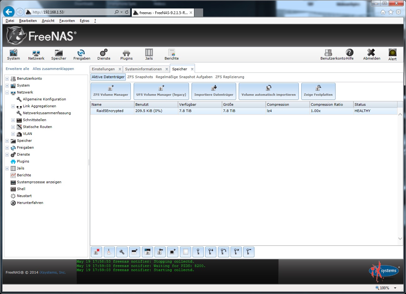 ZFS Volume unter FreeNAS verschlüsseln