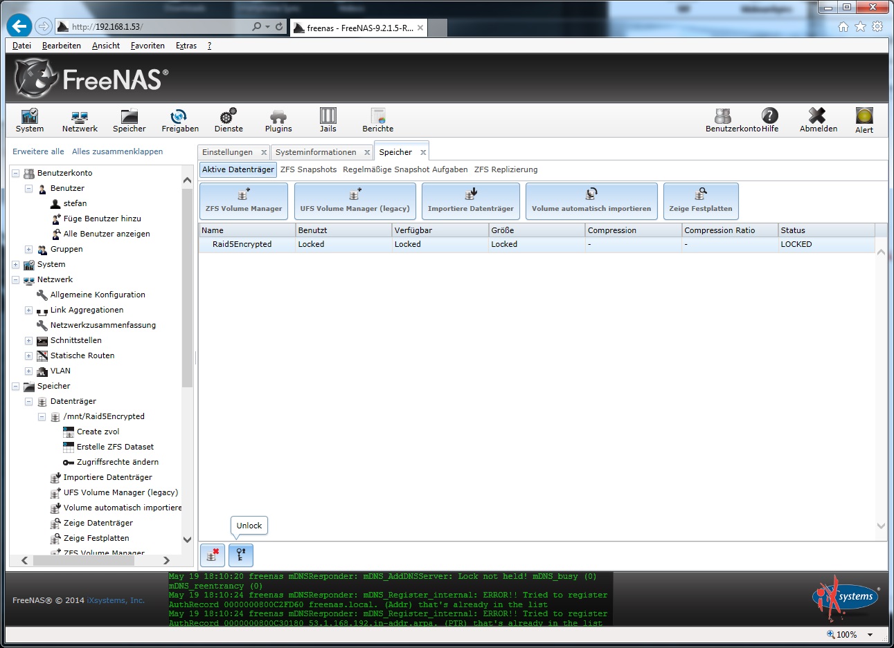 ZFS Volume unter FreeNAS verschlüsseln