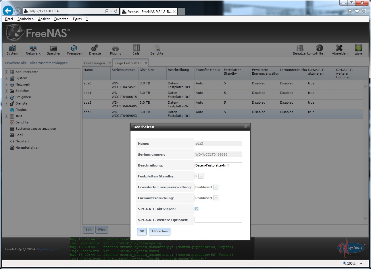 4-Bay Eigenbau-NAS mit Intel Celeron J1900 und FreeNAS