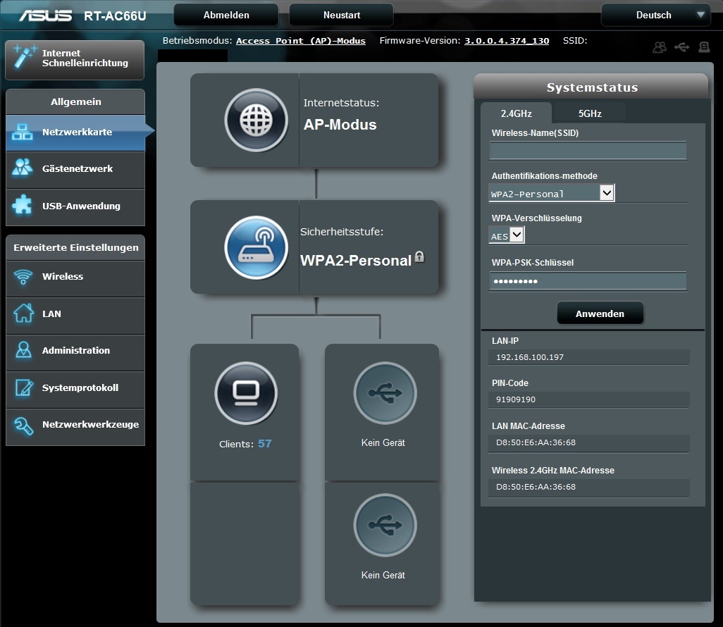 Asus RT-AC66U W-LAN 802.11n + 802.11ac mit 1750 Mbit/s im Test