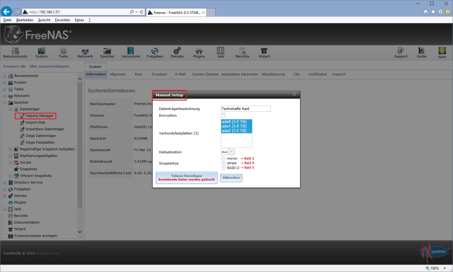 FreeNAS - Komplette Installation, Schritt für Schritt erklärt