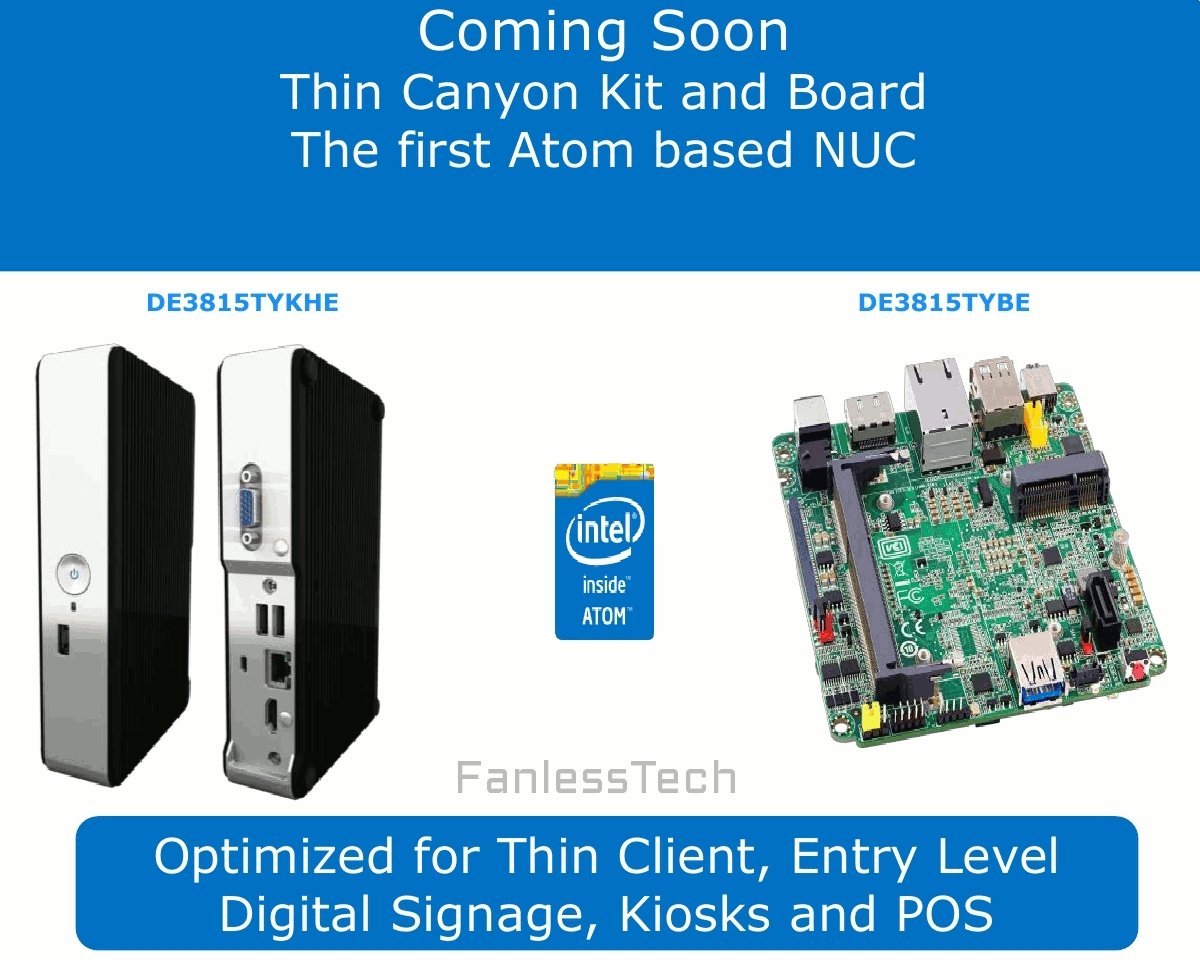 Intel NUC DE3815TYKHE als komplett passiv gekühlter Mini-PC