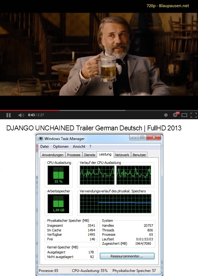 Test der Intel NUC DN2820FYKH unter OpenElec (XBMC) und Win 7