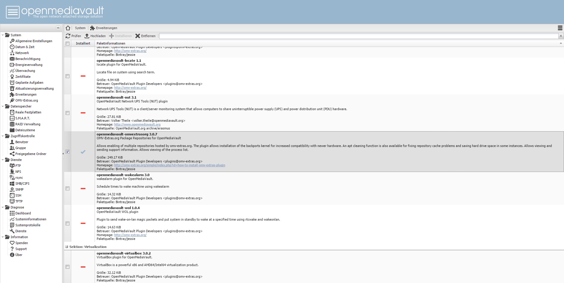 OpenMediaVault 3.0.13 Beta - Stabilität und Funktionsumfang