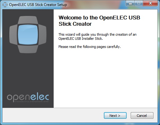 OpenELEC Bootstick erstellen und installieren.