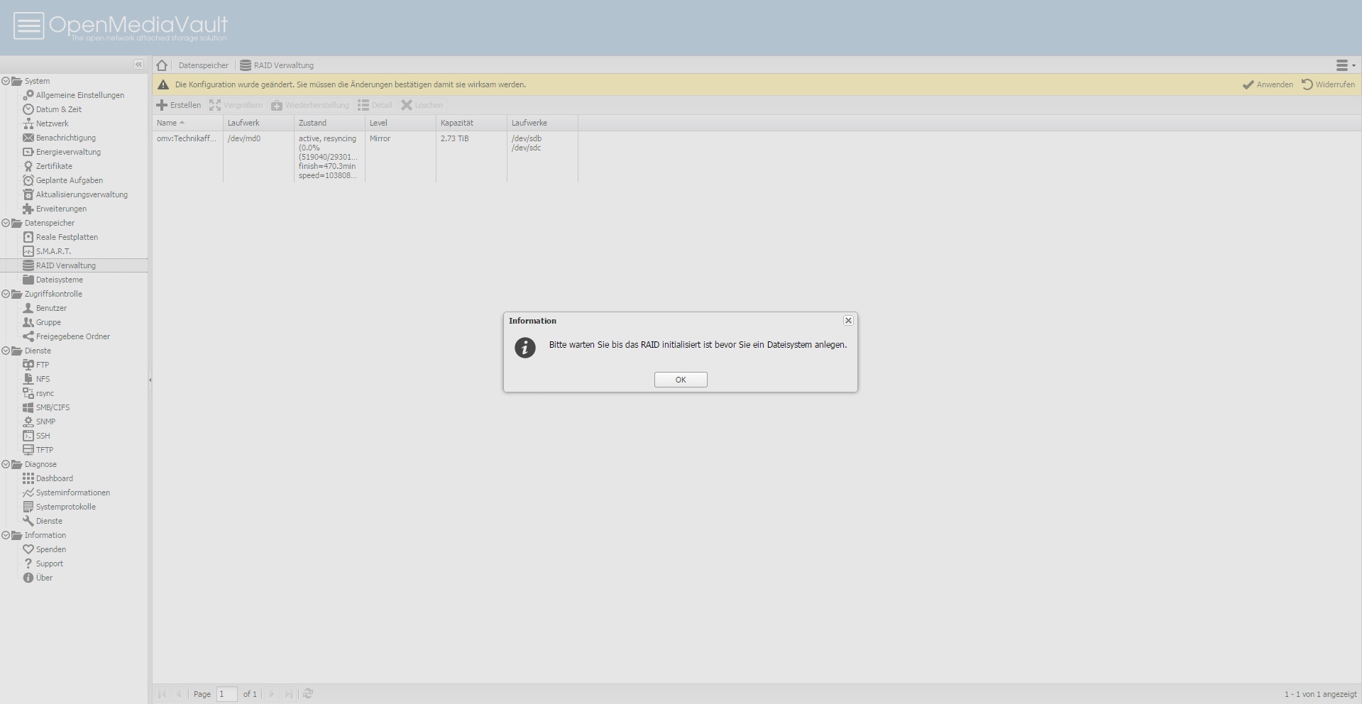 Installation und Konfiguration von OpenMediaVault inkl. Wake-On-Lan
