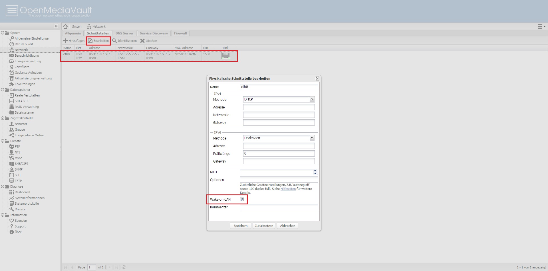 Installation und Konfiguration von OpenMediaVault inkl. Wake-On-Lan