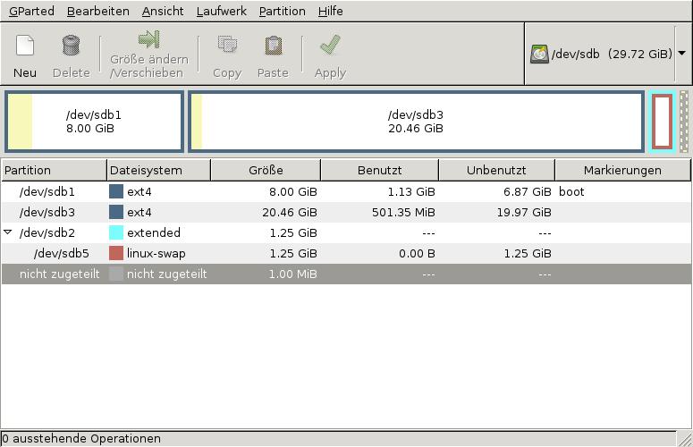 OpenMediaVault - Nachträgliche Partitionierung der Systemfestplatte