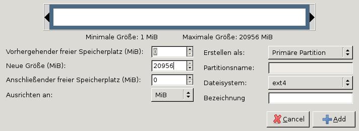 OpenMediaVault - Nachträgliche Partitionierung der Systemfestplatte