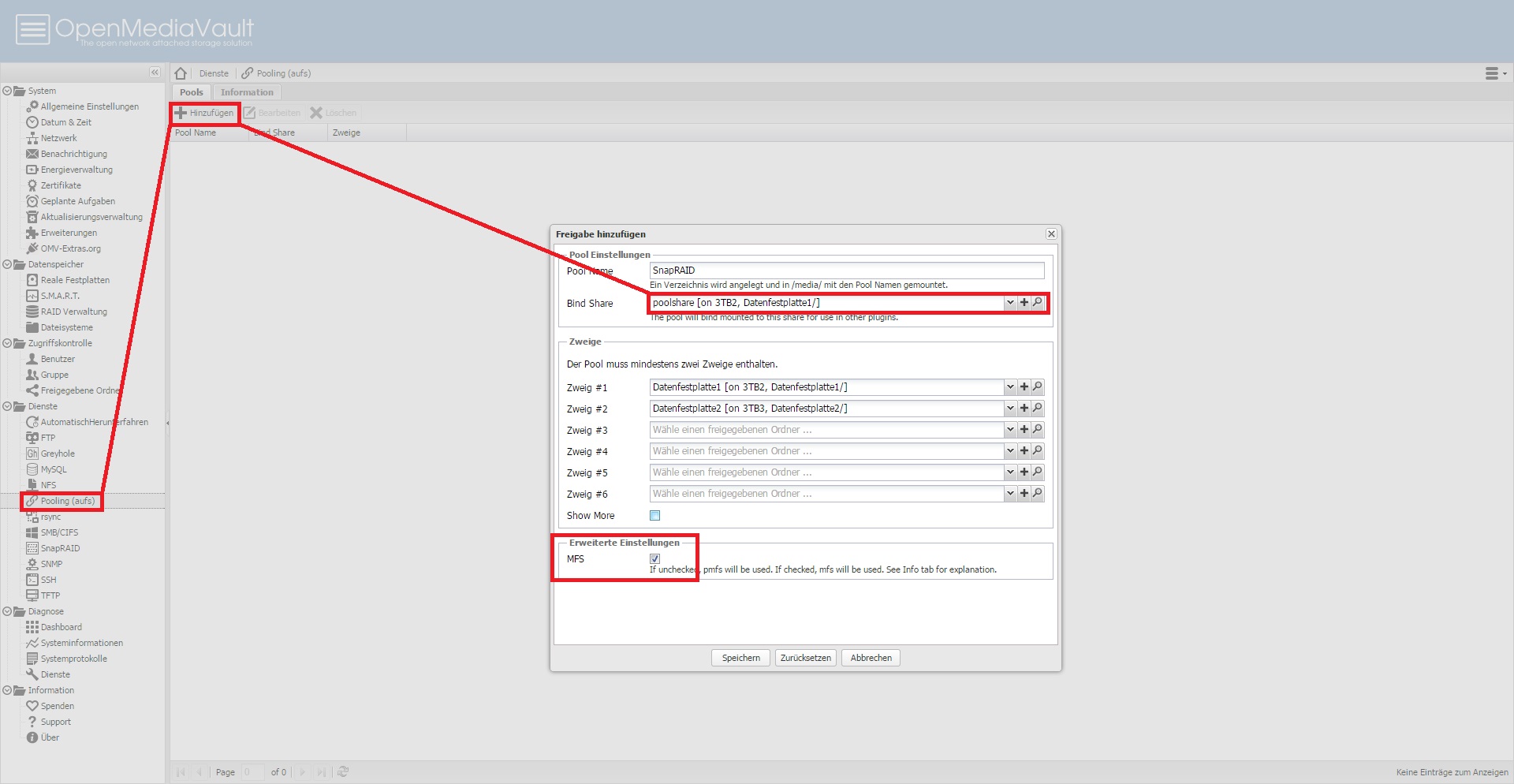 SnapRAID und AUFS unter OpenMediaVault als Raid 5/6 Ersatz