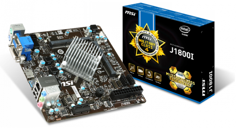 MSI Mini-ITX Mainboard mit Intel Celeron J1800 (Bay-Trail-D SOC)