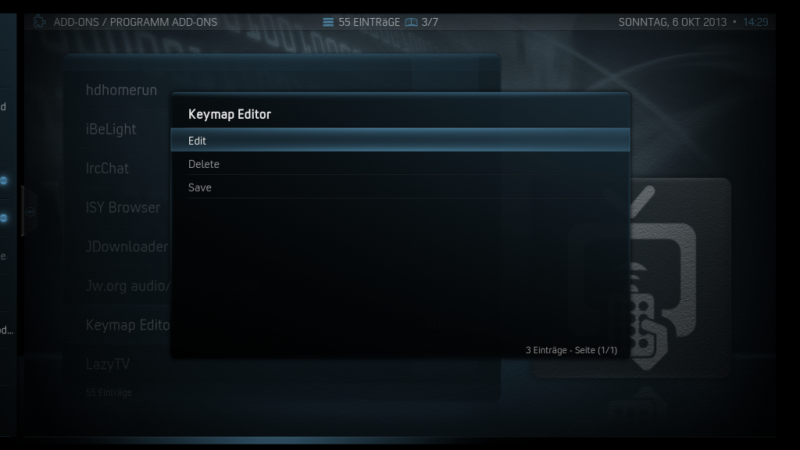 XBMC Tasten (Fernbedienung/Tastatur) mit gewünschten Funktionen belegen