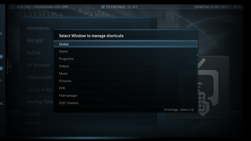 XBMC Tasten (Fernbedienung/Tastatur) mit gewünschten Funktionen belegen