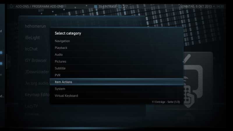XBMC Tasten (Fernbedienung/Tastatur) mit gewünschten Funktionen belegen