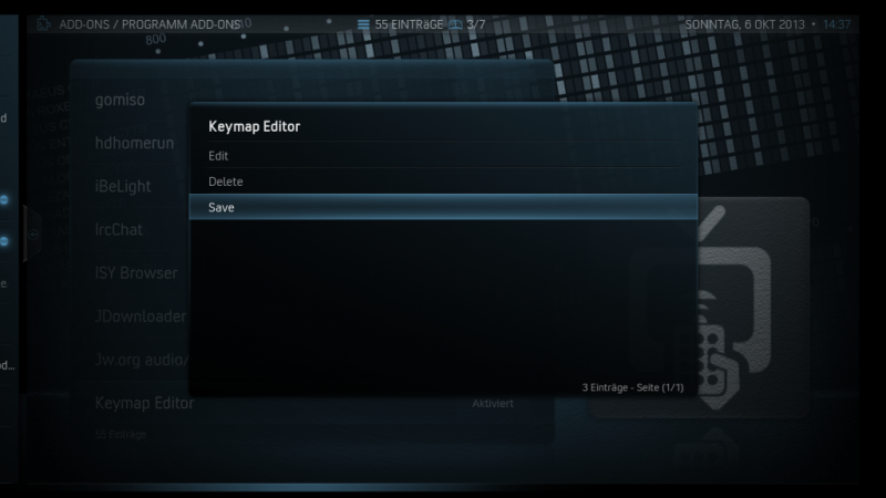 XBMC Tasten (Fernbedienung/Tastatur) mit gewünschten Funktionen belegen