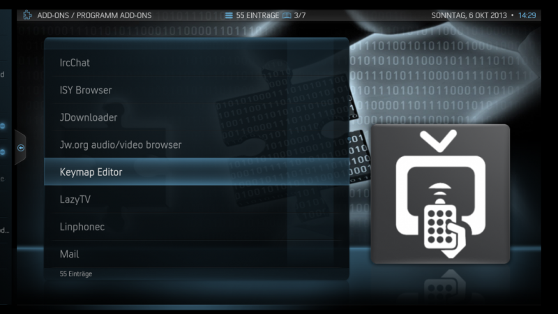 XBMC Tasten (Fernbedienung/Tastatur) mit gewünschten Funktionen belegen