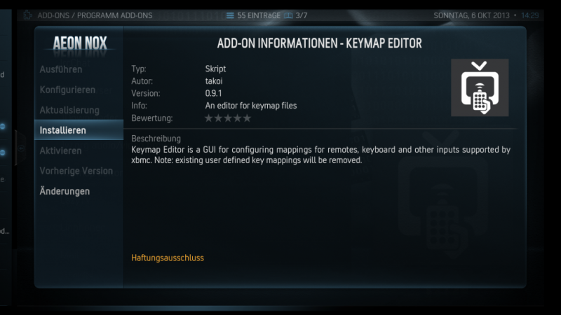 XBMC Tasten (Fernbedienung/Tastatur) mit gewünschten Funktionen belegen