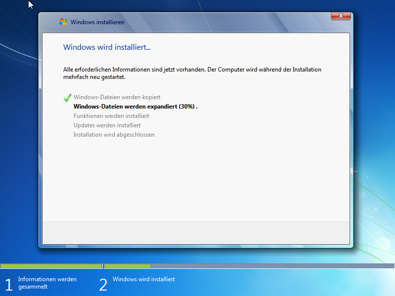 Windows 7 Neu- oder Erstinstallation
