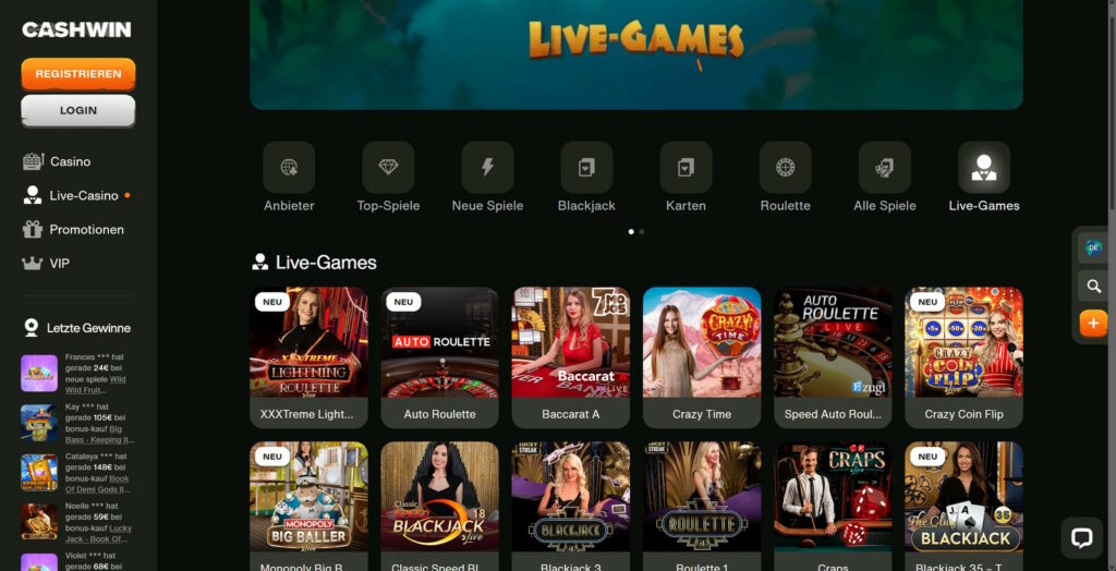 cashwin live games